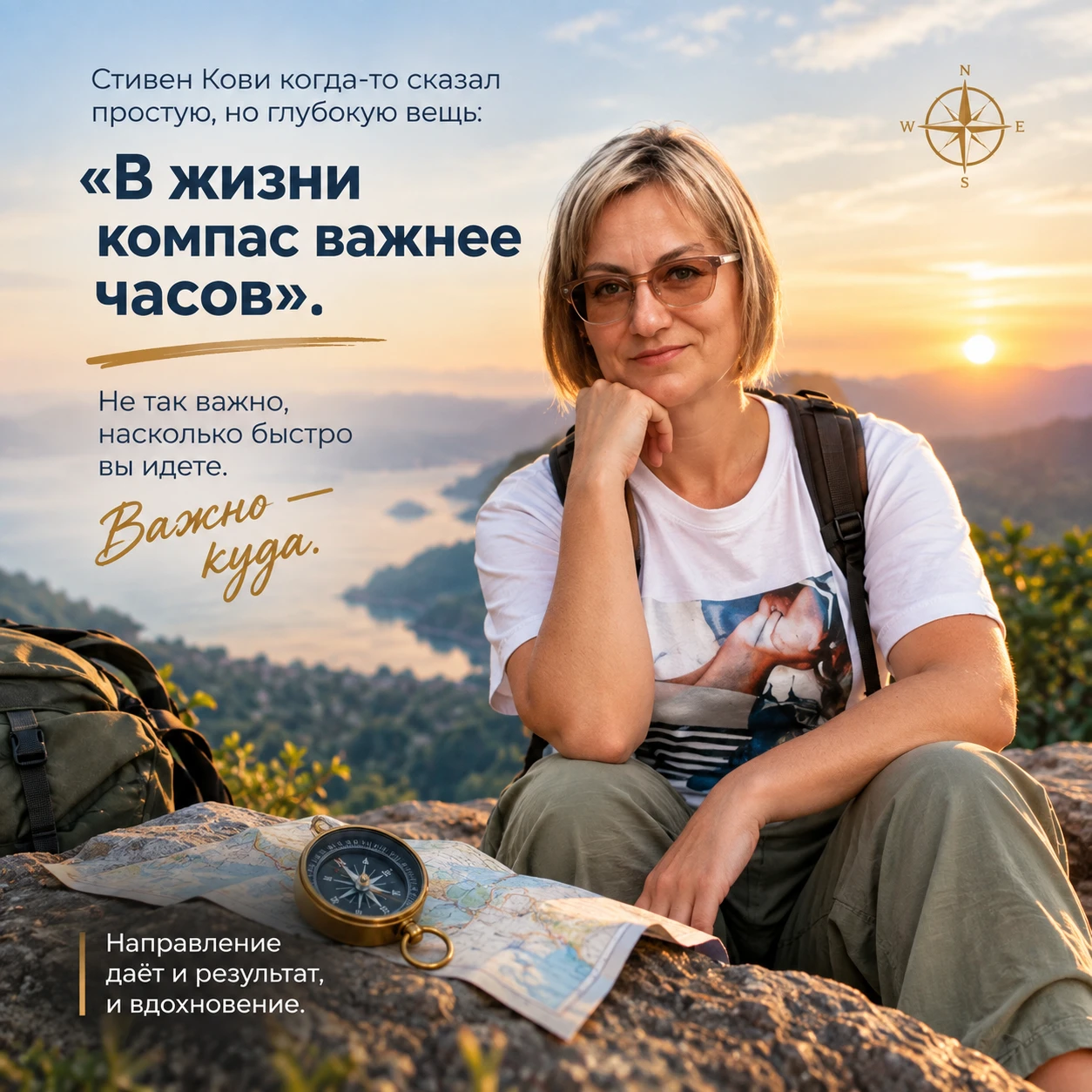 Стивен Кови когда-то сказал простую, но очень глубокую вещь: «В жизни компас важнее часов». Можно очень быстро - изображение