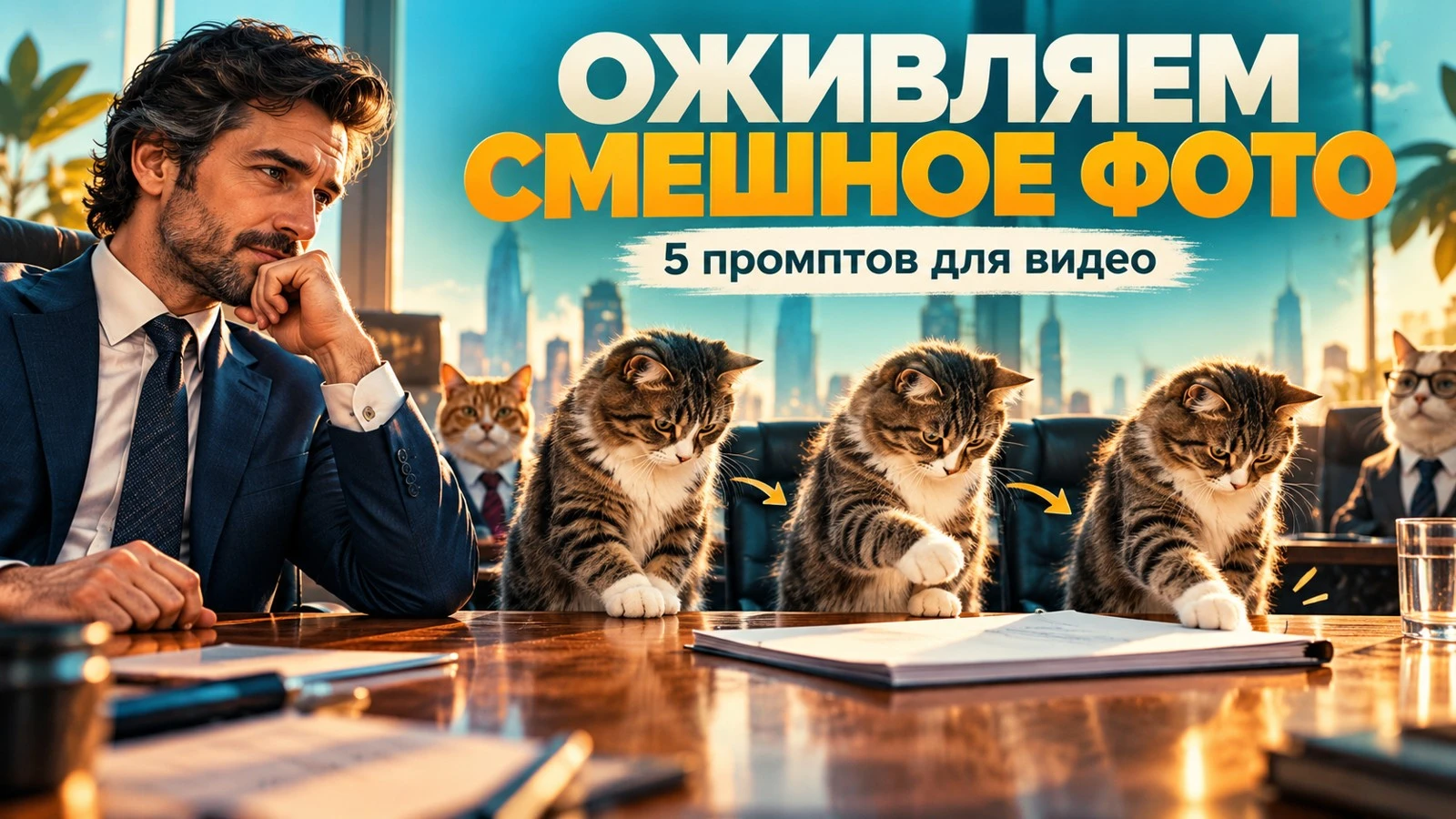 Смешное фото можно превратить в короткий ролик, если добавить одно понятное действие. Кот ставит лапу на отчёт, - изображение