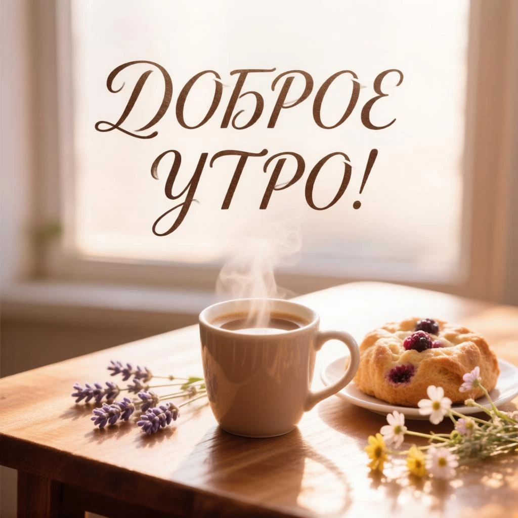 Желаю, чтобы сегодняшний день оставил после себя приятное послевкусие!!! 🍂🌳🍁🌾🌿🌲☕❤‍🔥 #утро #доброеутро - изображение