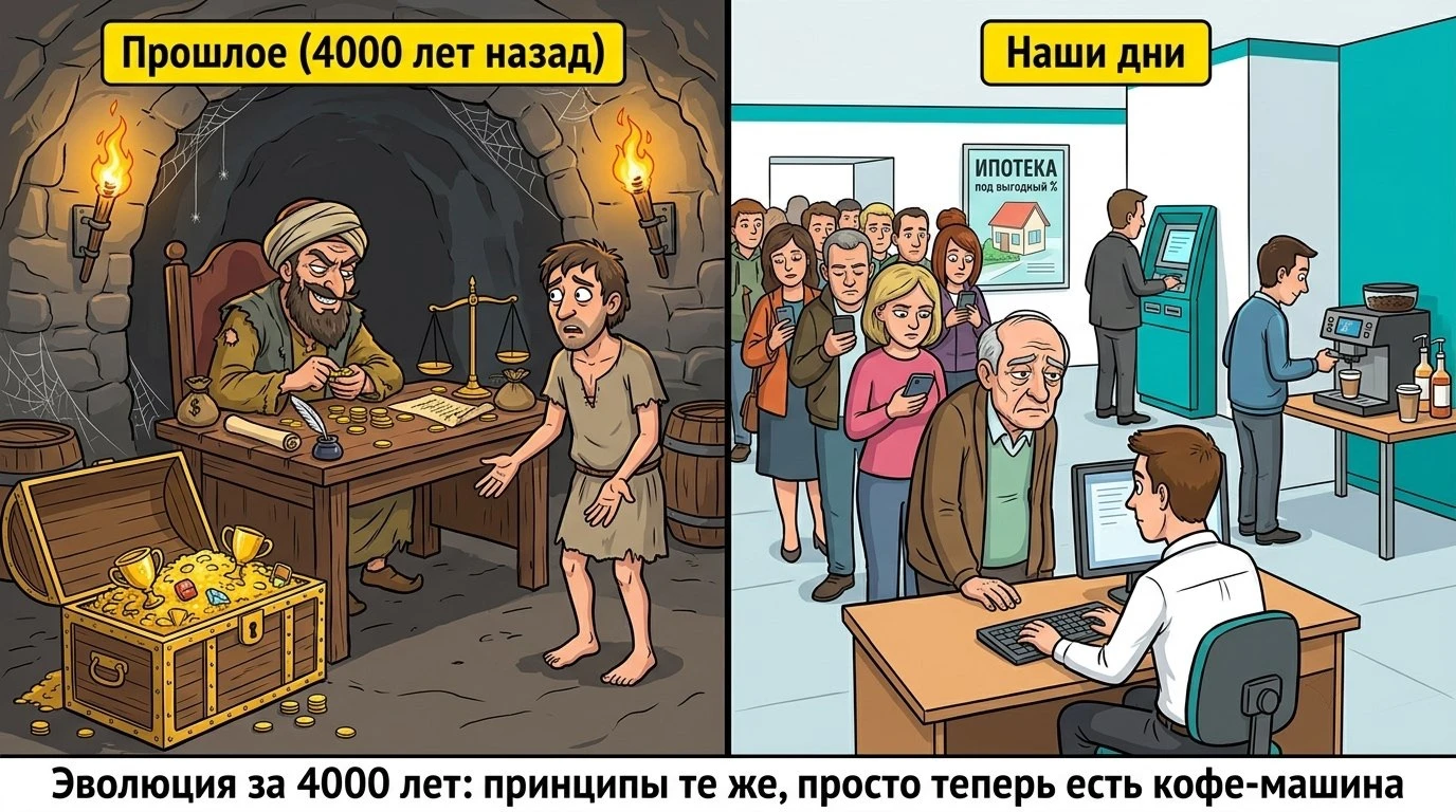 🔺 Как человечество придумало хранить деньги не под матрасом 🏦😂 🔻 Итак, официально первый банк с гордым - изображение