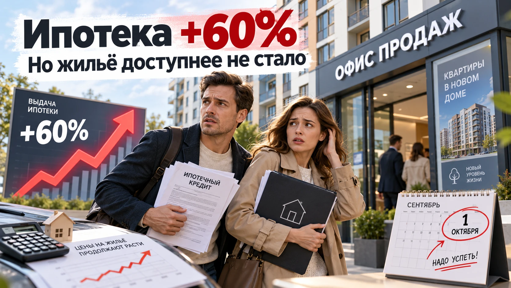 600 миллиардов рублей. Примерно на такую сумму россияне набрали ипотечных кредитов только за сентябрь. За один - изображение