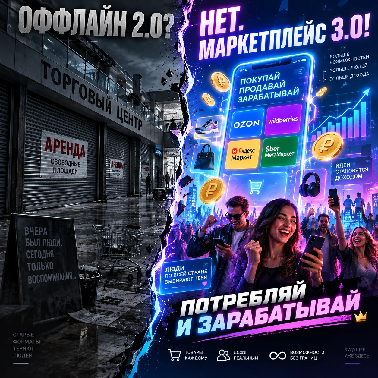 #маркетплейс #бизнес #оффлайн #будущее #ecommerce #web3 #пассивныйдоход #предприниматель #торговля #цифровизация - изображение