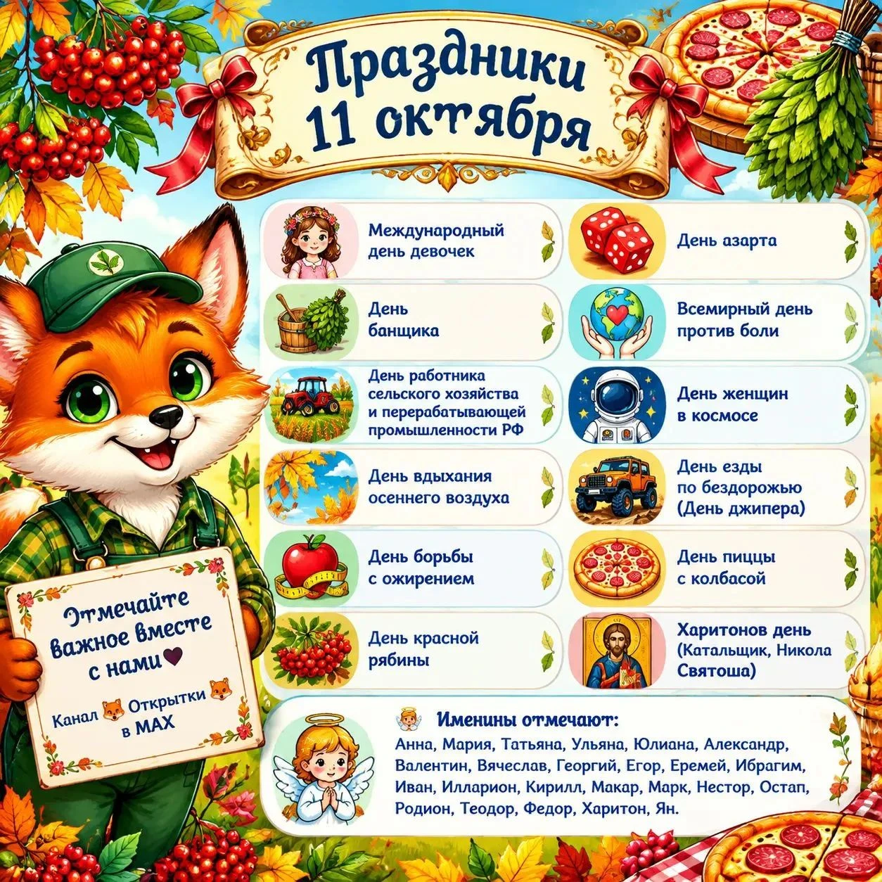 🚜 День работника сельского хозяйства и перерабатывающей промышленности (2-е воскресенье октября) 🪁 Всемирный - изображение