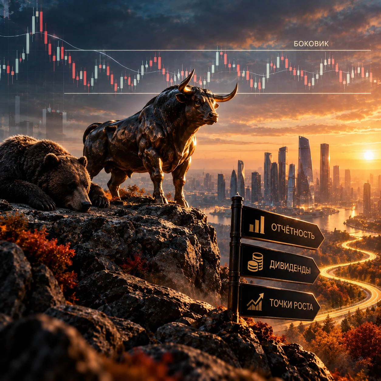 🏦 Индекс Мосбиржи третий квартал провёл в волатильном боковике. $IMOEX Поводов для уверенного роста мало, но и - изображение