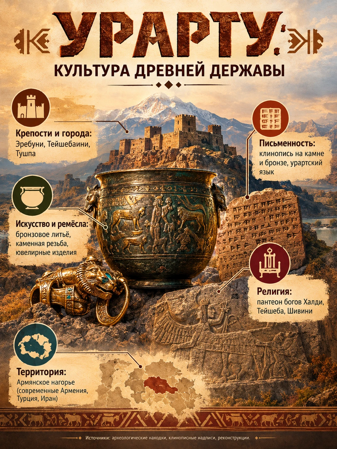 Культура государства Урарту: наследие древней державы Урарту — мощное государство I тысячелетия до н. э., - изображение