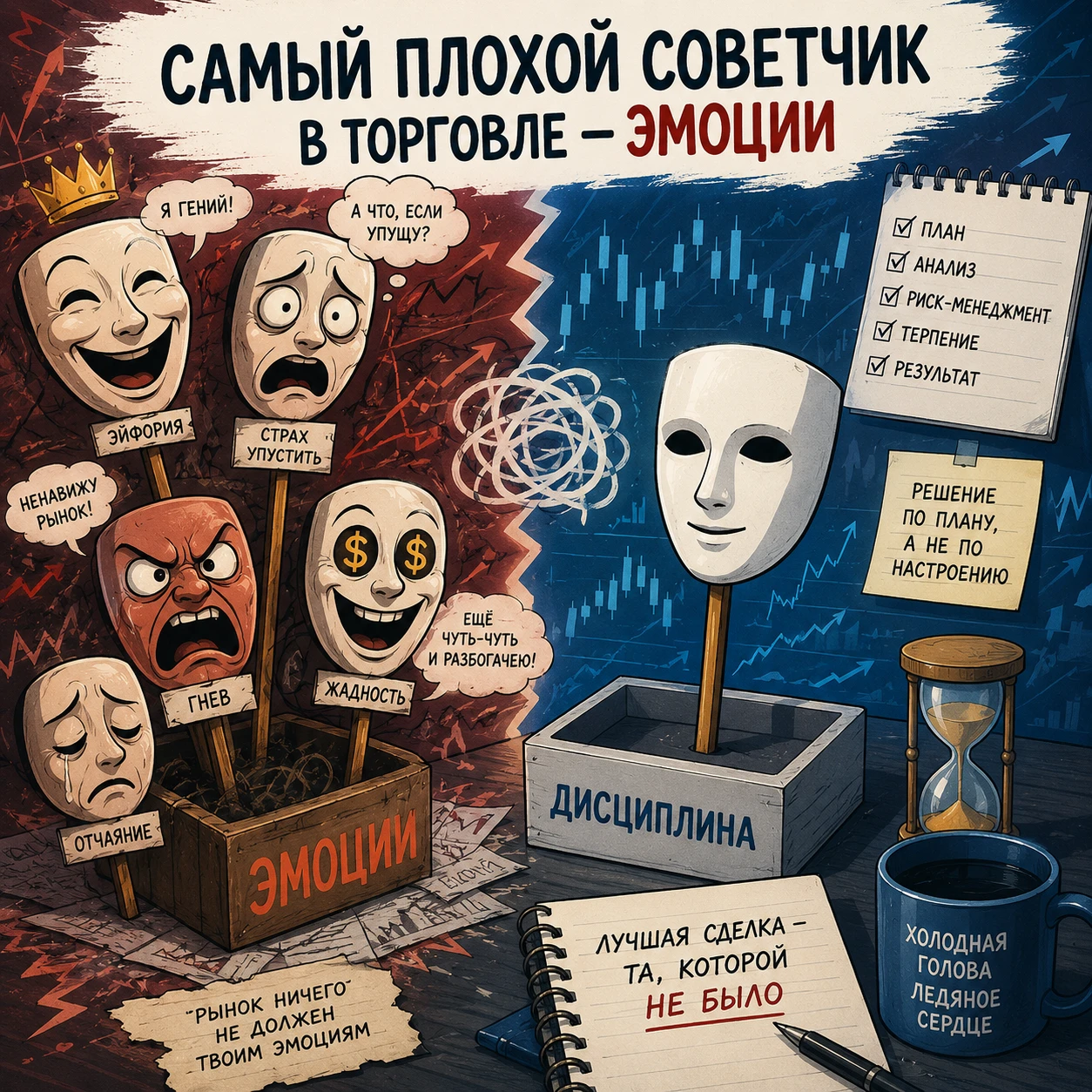 ‼️Все больше убеждаюсь: торговать на эмоциях — почти всегда плохая идея. Причём совершенно неважно, какие именно - изображение