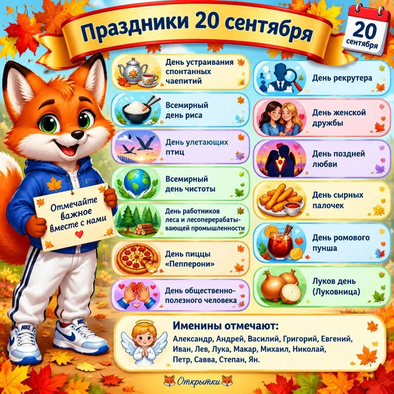 🌳 День работников леса и лесоперерабатывающей промышленности (3-е воскресенье сентября) 👭 День женской дружбы - изображение