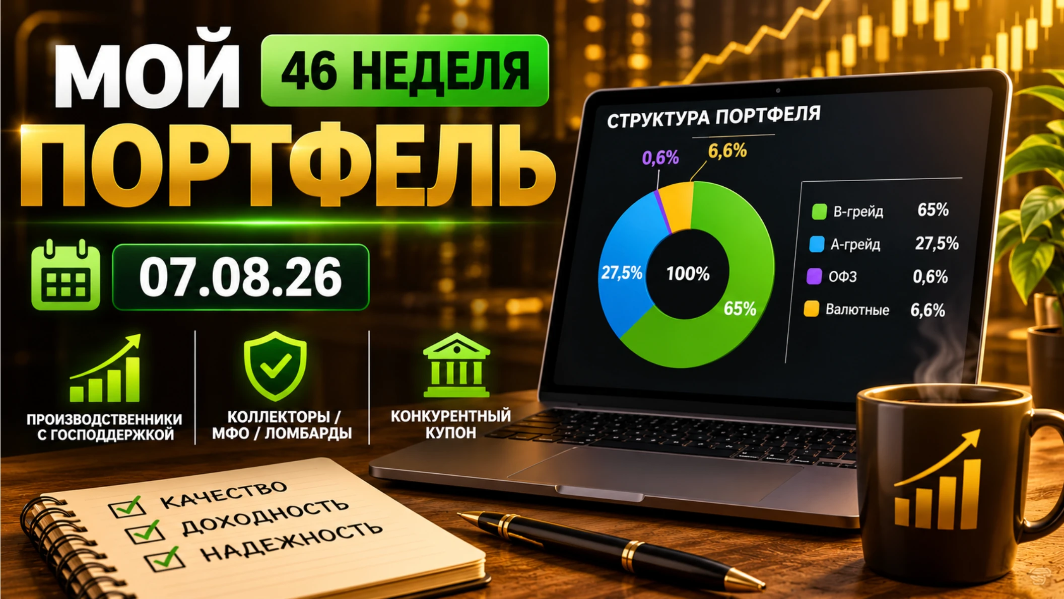 Давненько я не писал недельных отчетов. Решил реабилитироваться.На неделе таки раскидал свободную ликвидность из - изображение