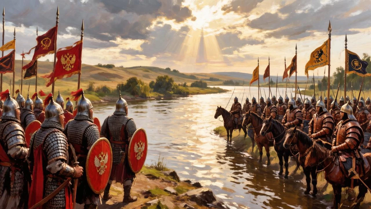 8 октября 1480 года началось знаменитое стояние на реке Угре двух войск — московского великого князя Ивана III и - изображение