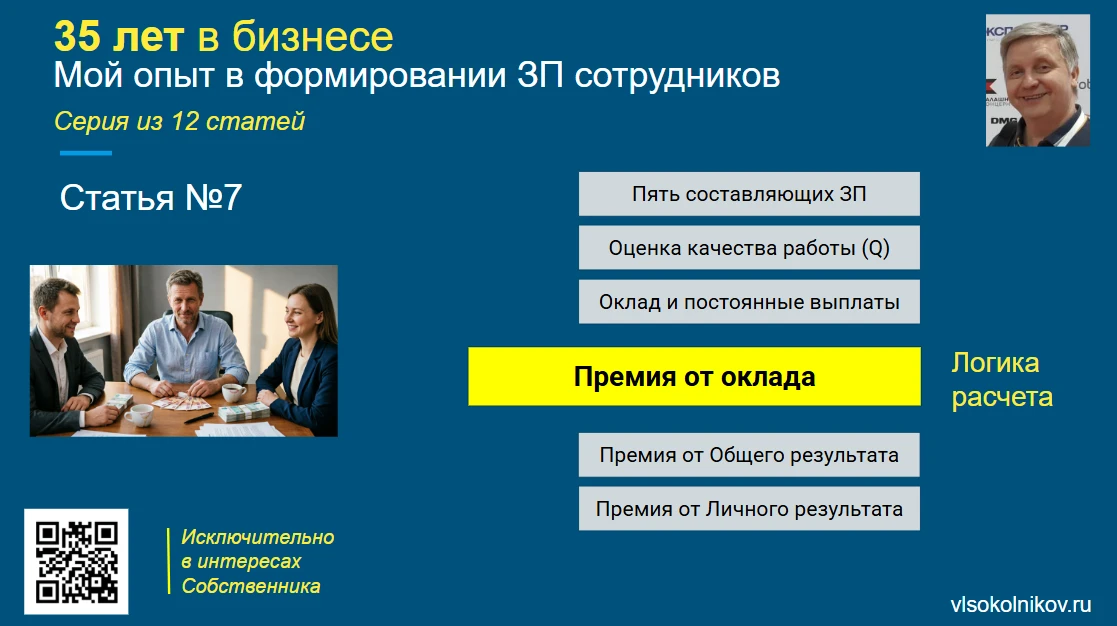 Коллеги, добрый день! В прошлых статьях я рассказал про показатель Q (качество работы ) и про оклады. Теперь - - изображение