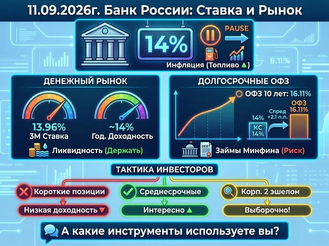 11.09.2026г. ❓Почему ставка не изменилась? Банк России оставил ключевую ставку на уровне 14%. Это полностью - изображение