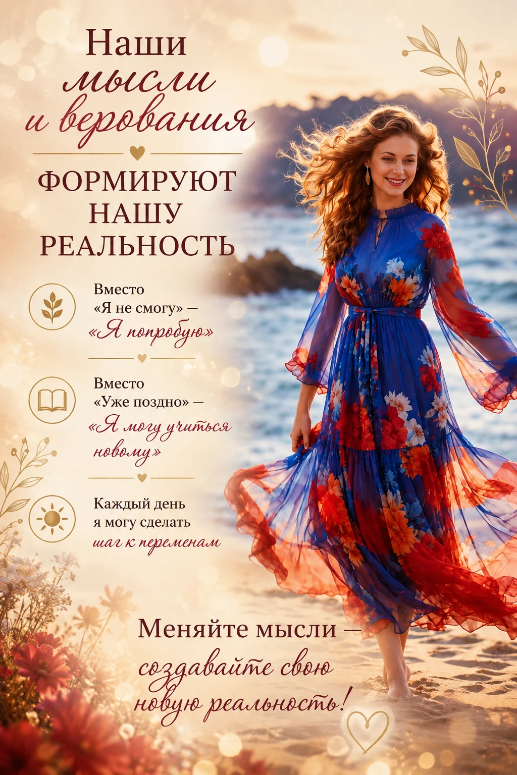 ✨ Наши мысли и верования формируют нашу реальность. Задумывались ли вы когда-нибудь, насколько сильно то, что мы - изображение