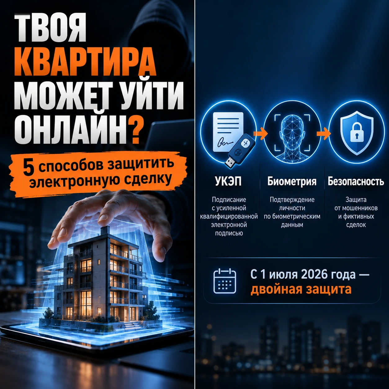 #Недвижимость #БезопасностьСделки #ЭлектроннаяРегистрация #Росреестр #Биометрия #Komstar #Блокчейн - изображение