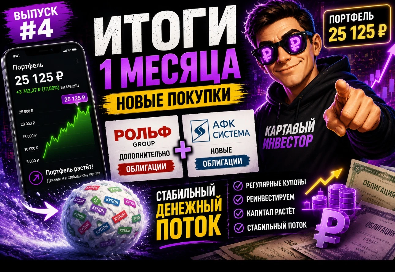 Друзья, я выпустил новый выпуск марафона в котором согласно плану купил облигации на 5.000₽ и подвел небольшой - изображение