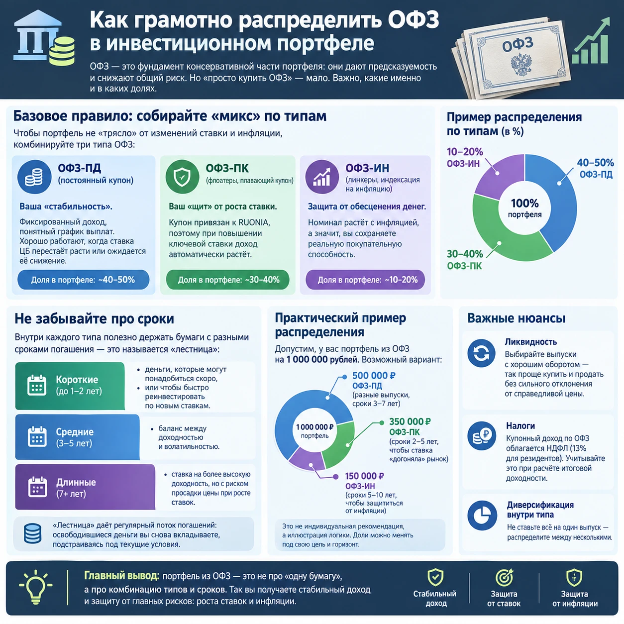 ОФЗ — это фундамент консервативной части портфеля: они дают предсказуемость и снижают общий риск. Но «просто - изображение
