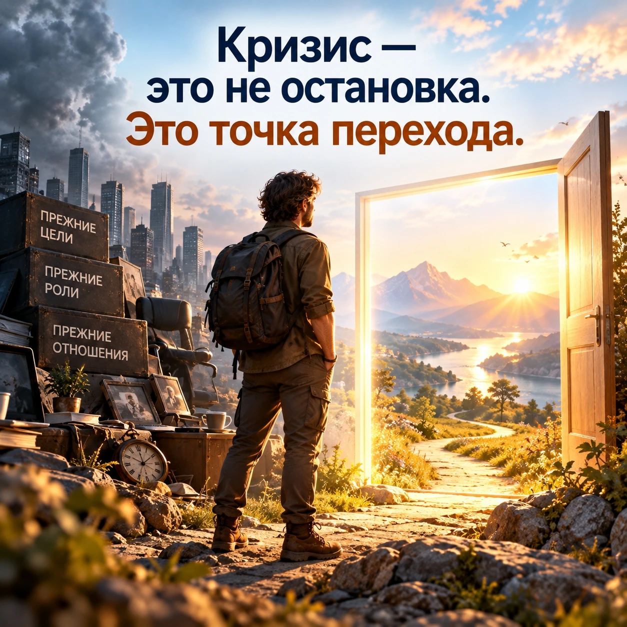 Кризис — это не остановка. Это точка перехода Это не страх. Это — переход. Прежние цели больше не греют. Прежние - изображение