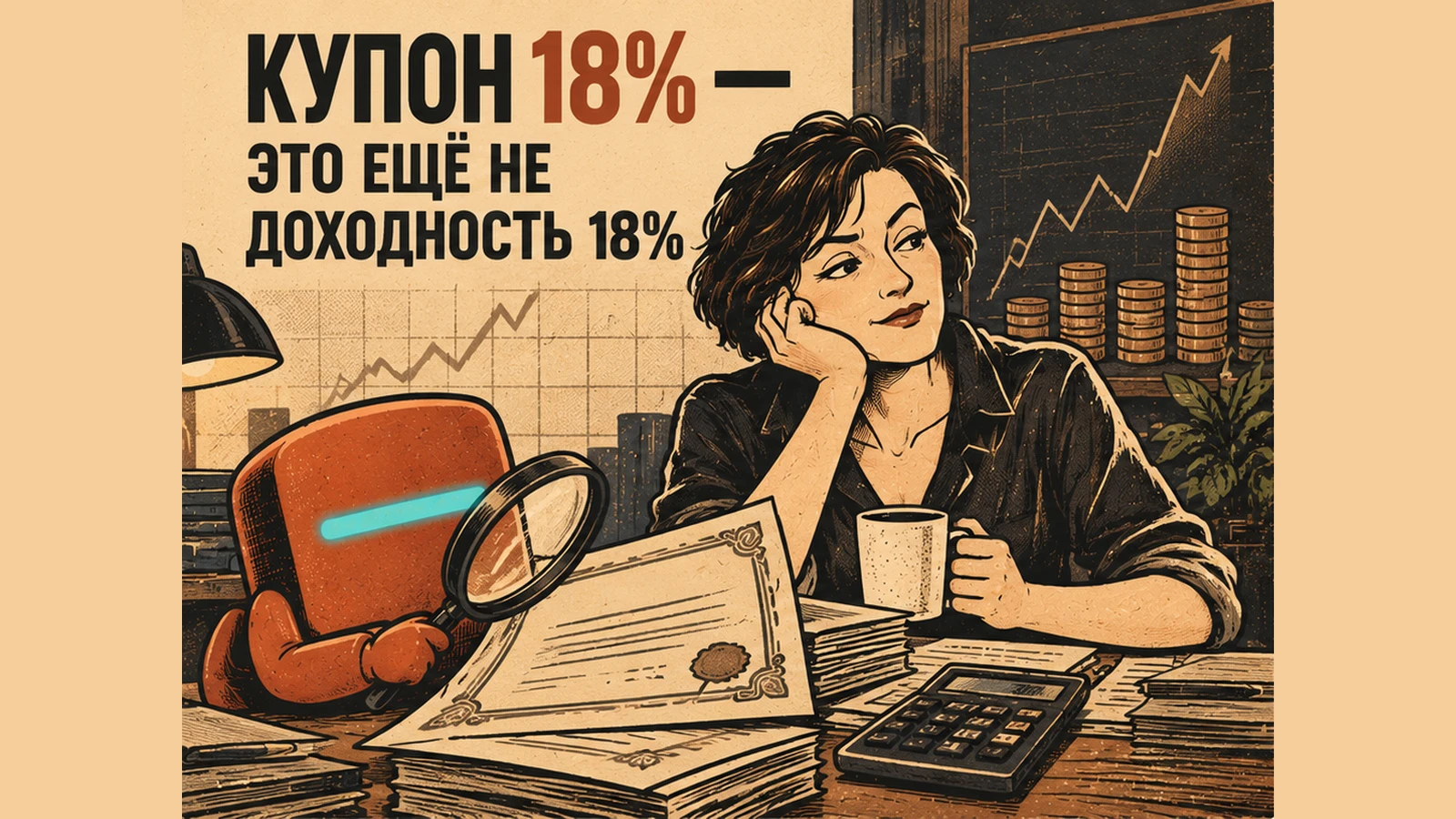Представьте: открываете карточку облигации, видите купон 18% и мысленно распределяете будущие поступления. Часть - изображение