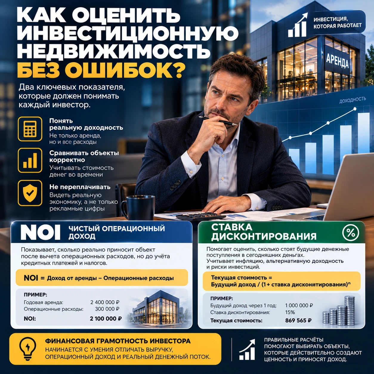 Допустим, вам предлагают коммерческое помещение за 20 млн рублей. Арендатор платит 200 000 в месяц, а продавец - изображение