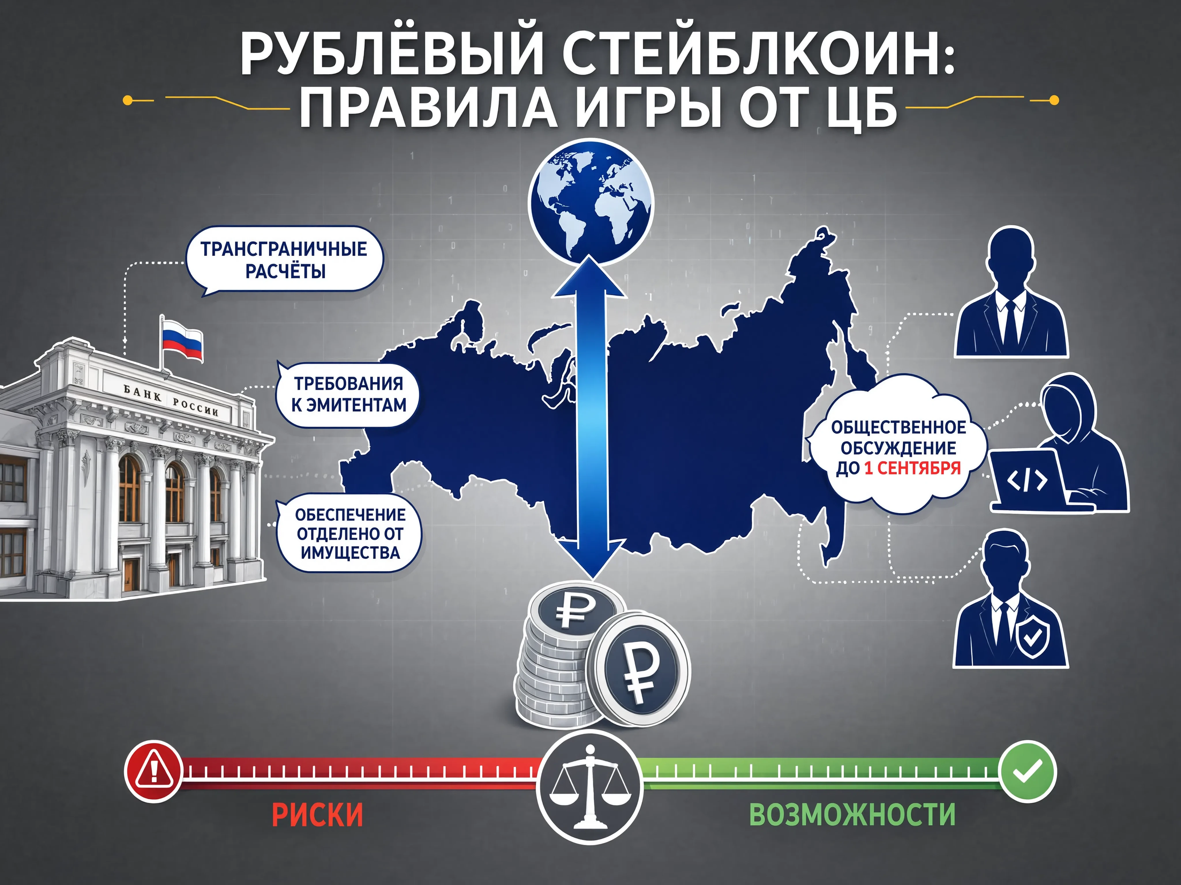 В России грядут перемены! Банк России выпустил доклад о регулировании рублевых стейблкоинов — цифровых токенов, - изображение
