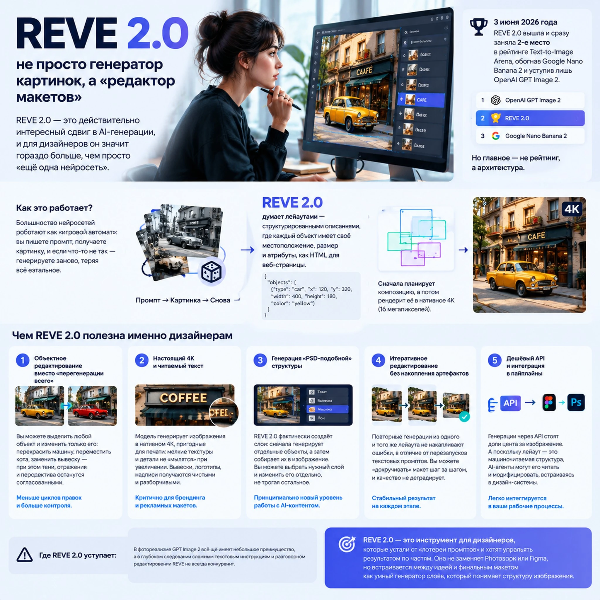 🎨 REVE 2.0 — это действительно интересный сдвиг в AI-генерации, и для дизайнеров он значит гораздо больше, чем - изображение
