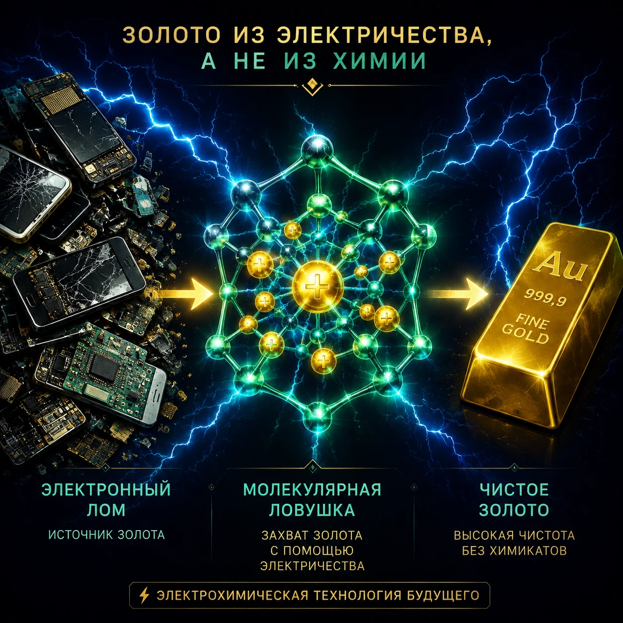 #Золото #ЭлектронныеОтходы #UrbanMining #ЗеленаяЭнергетика #Переработка #Нанотехнологии #ЦиркулярнаяЭкономика - изображение