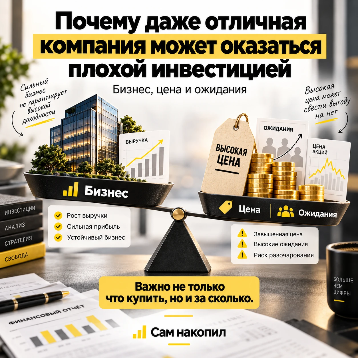 Есть очень простая ловушка, в которую легко попасть на бирже: «Компания хорошая — значит, её акции надо - изображение