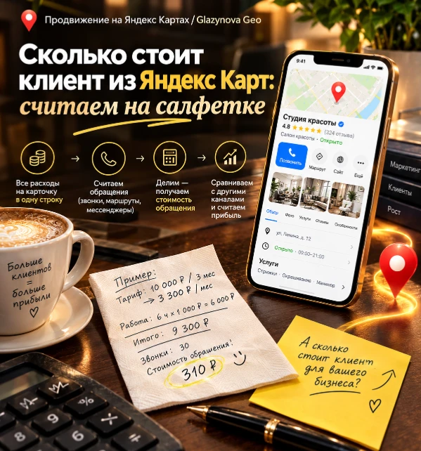 Предприниматель обычно знает, во сколько ему обходится клиент из рекламы. Он видел эту цифру в кабинете: - изображение