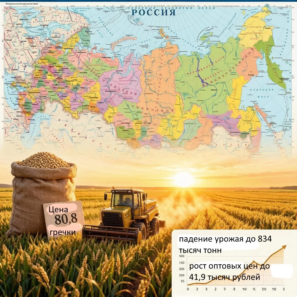 Урожай гречихи в России в этом году может оказаться примерно на 10% ниже прошлогоднего из-за засухи в Алтайском - изображение