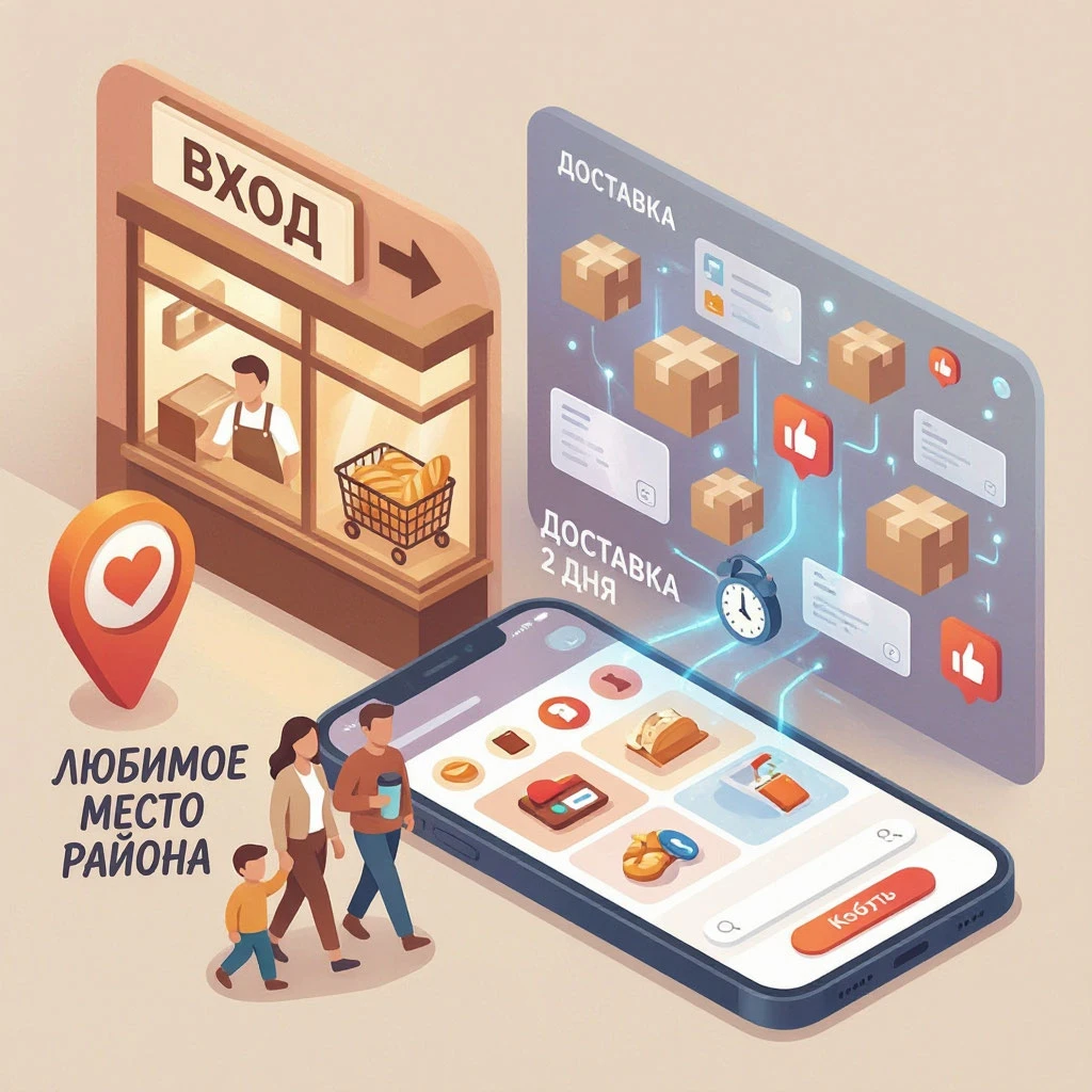 Представьте: утро, район просыпается. Кто‑то идёт на работу мимо вашей кофейни, кто‑то листает ленту в телефоне - изображение