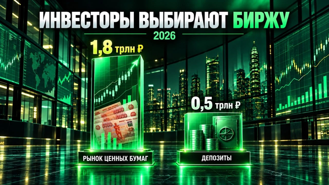 «Впервые в этом году инвесторы завели на рынок ценных бумаг больше, чем приросли депозиты. Это 1,8 трлн рублей - изображение