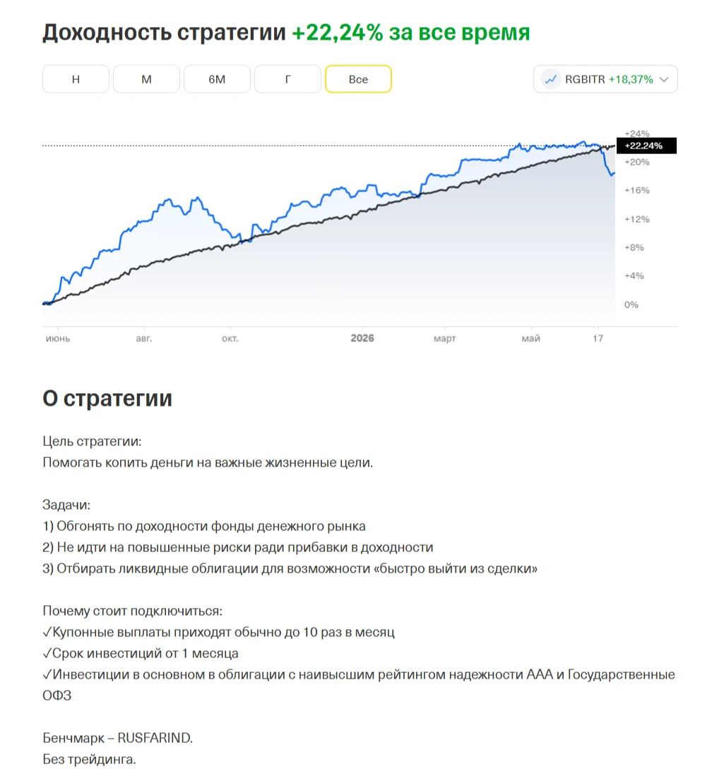 Две недели бился над описанием для накопительной стратегии инвестирования «Копилка с купонным доходом». Проблема - изображение