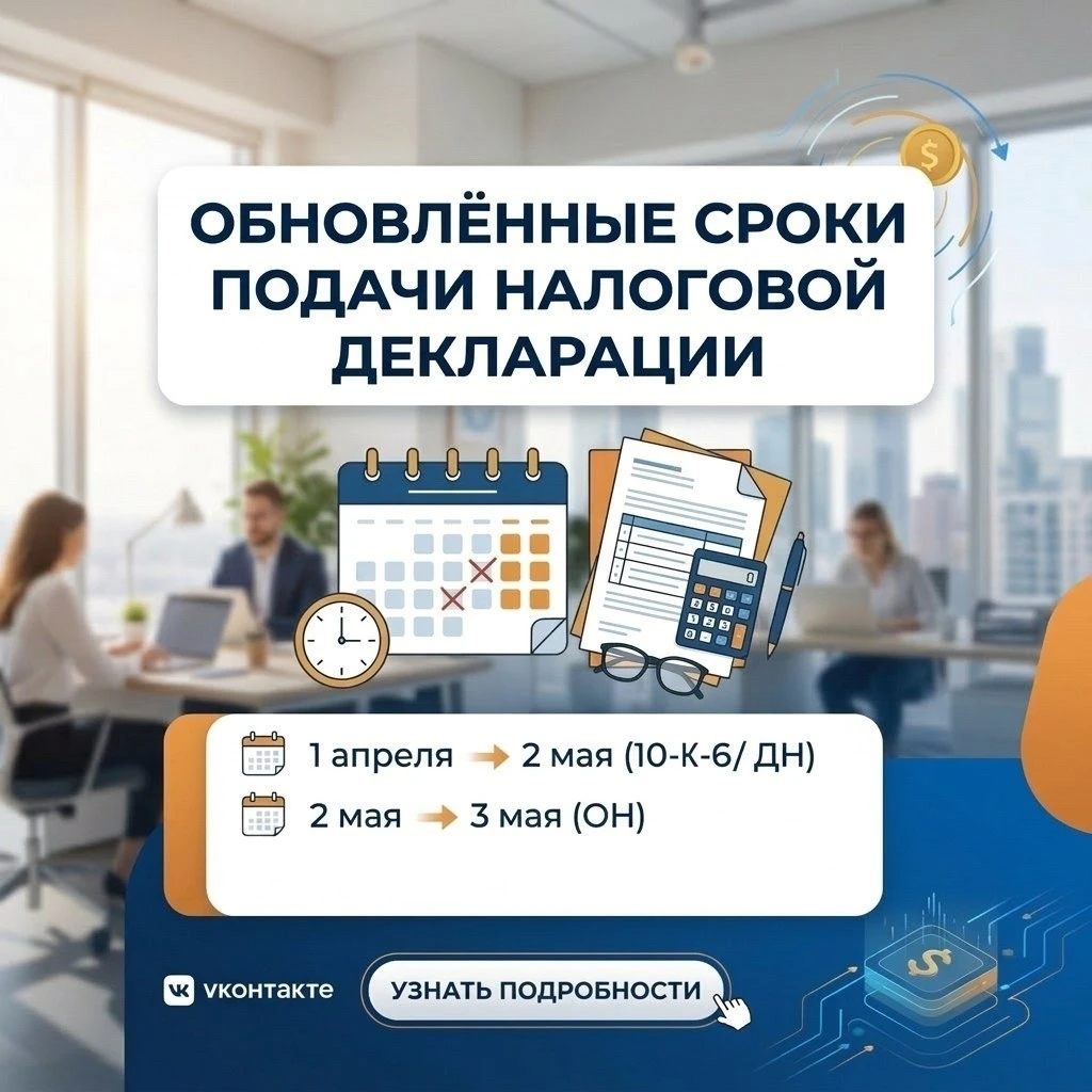 В 2026 году увеличены сроки подачи налоговой декларации для физических лиц, которые получают доход от нескольких - изображение