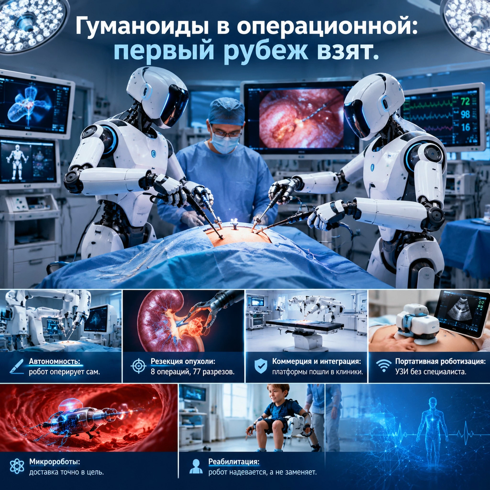 🩻Медицинские роботы перестают быть экзотикой. Если раньше речь шла в основном о «помощниках» с дистанционным - изображение