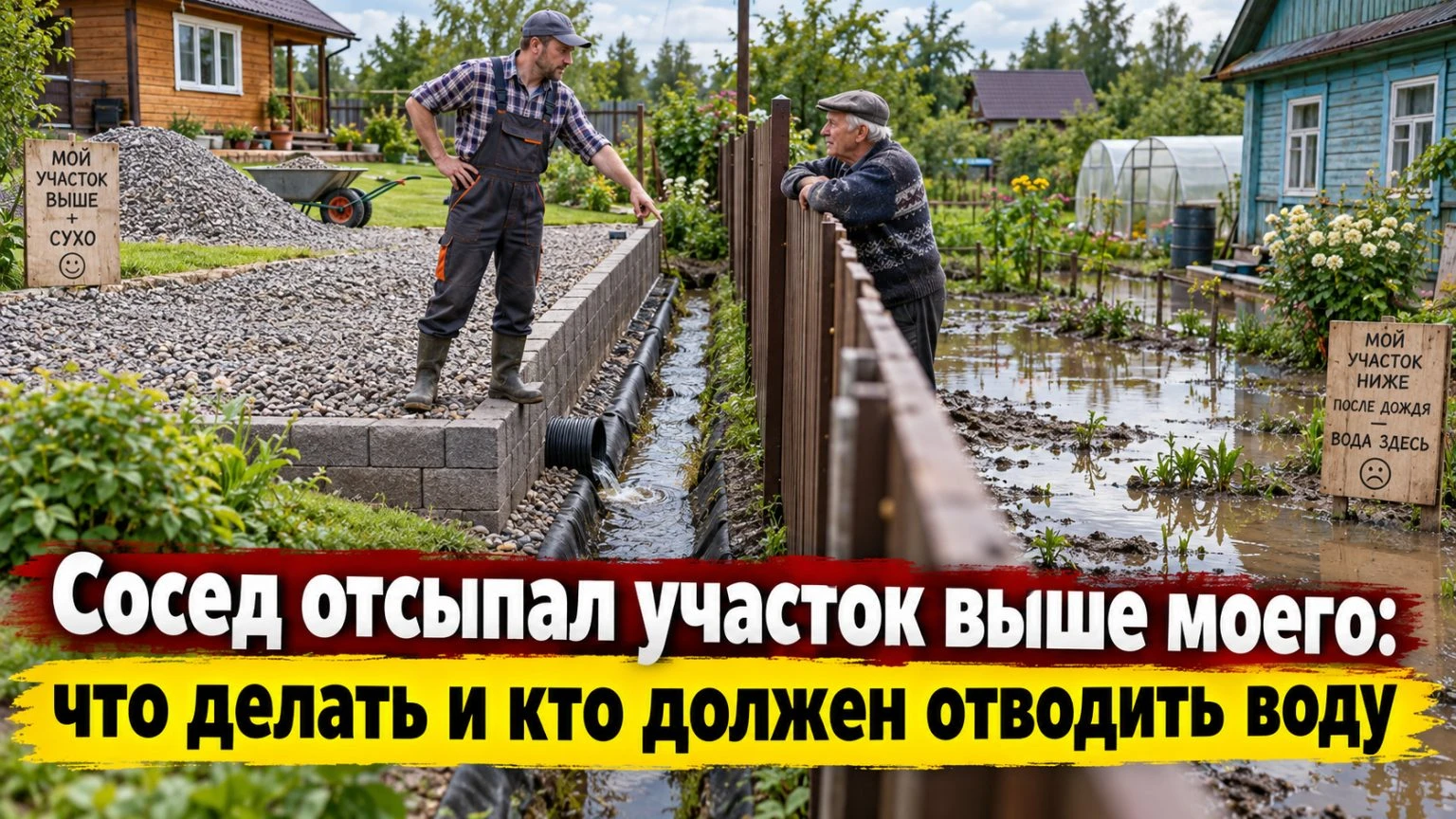 #недвижимость #загороднаянедвижимость #земельныеучастки #соседскиеспоры #дренажучастка #ливневка #отсыпкаучастка - изображение