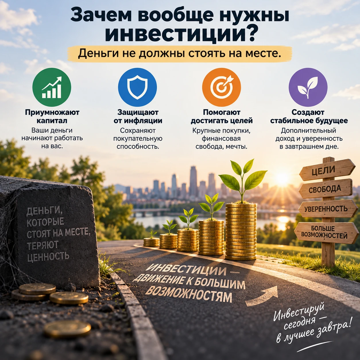 Представьте, что ваши деньги — это машина. Если она просто стоит в гараже, со временем она теряет в цене: резина - изображение
