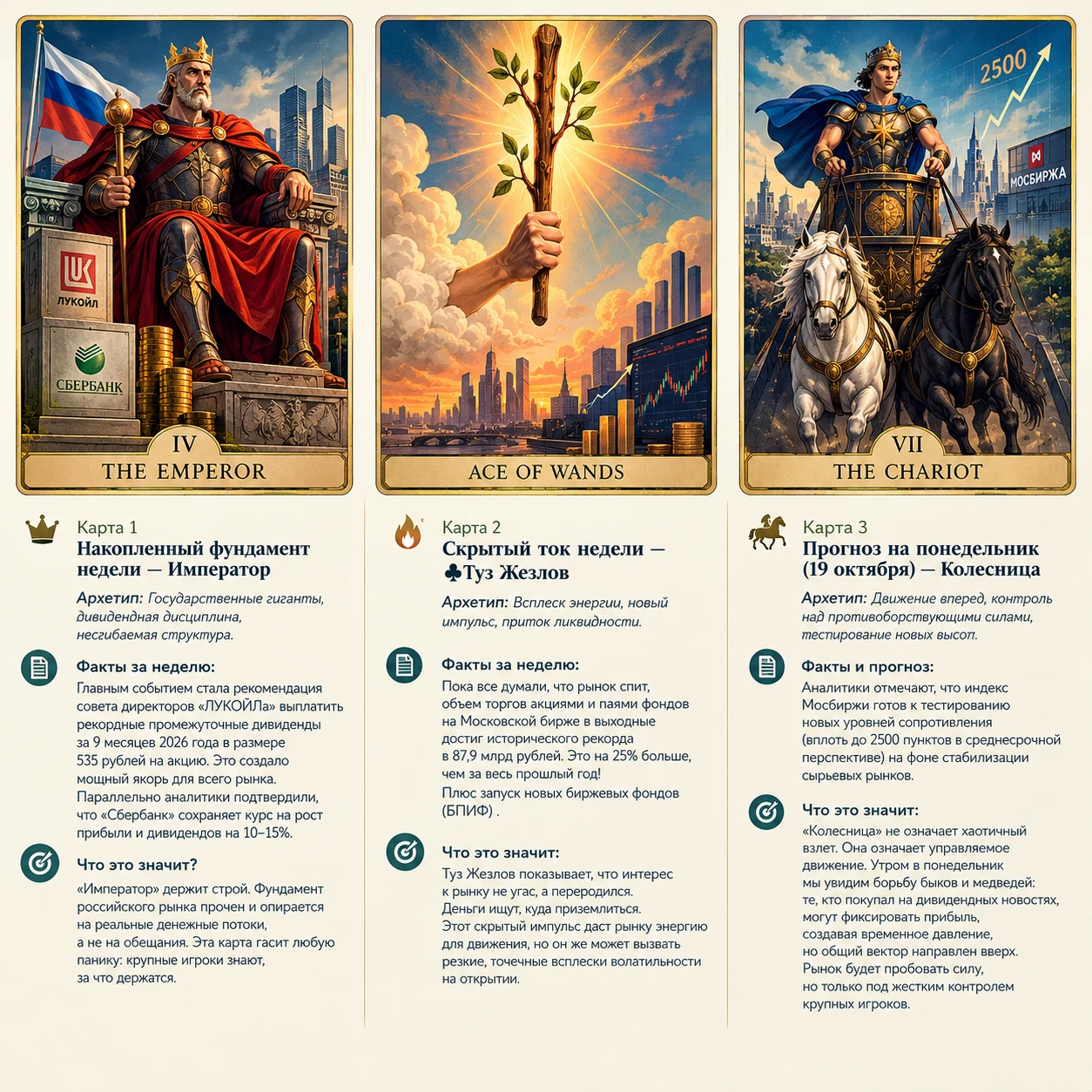 🎴 Карта 1: Накопленный фундамент недели — Император (The Emperor). Архетип: Государственные гиганты, - изображение