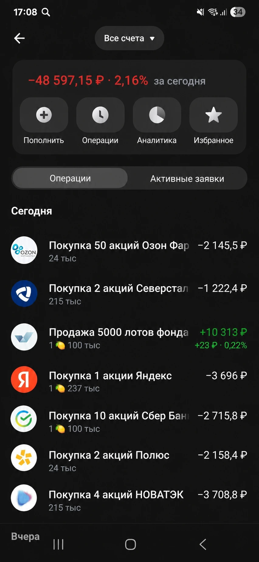 Портфель падает уже несколько дней подряд. Сегодня падение на 48 тыс 😱 Но я не переживаю по этому поводу. Для - изображение