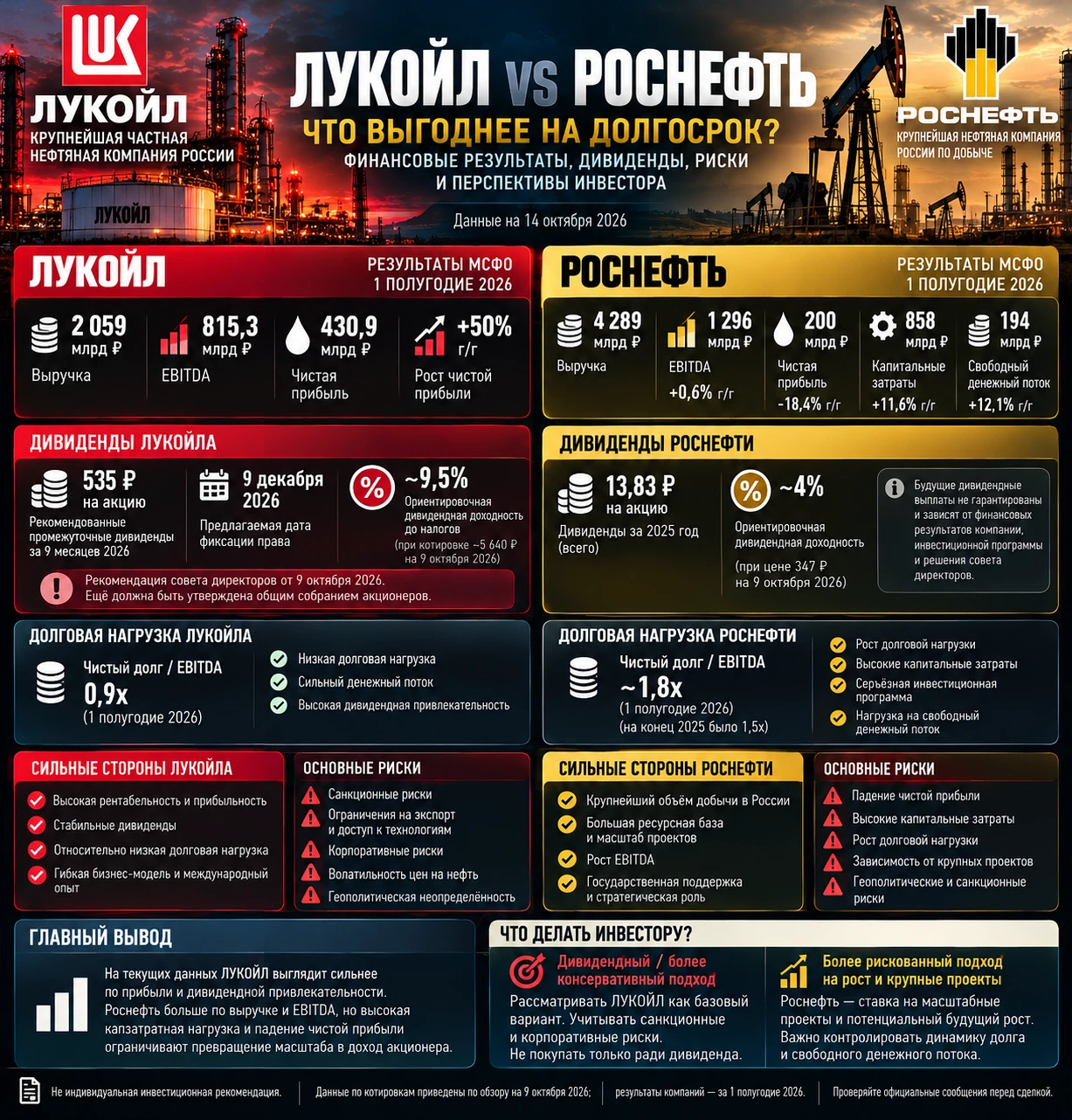 $LKOH $ROSN Две крупнейшие нефтяные компании России. Обе зарабатывают на нефти, обе зависят от курса рубля и - изображение
