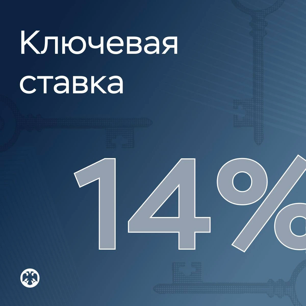 Банк России сегодня сохранил ключевую ставку на уровне 14% после серии последовательных снижений на 25 б.п. И - изображение
