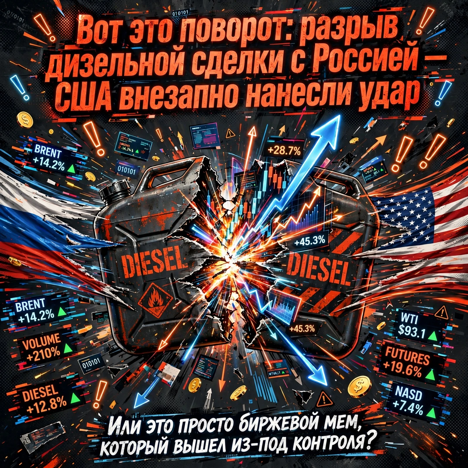 #базарразбор «Вот это поворот: разрыв дизельной сделки с Россией — США внезапно нанесли удар. Или это просто - изображение