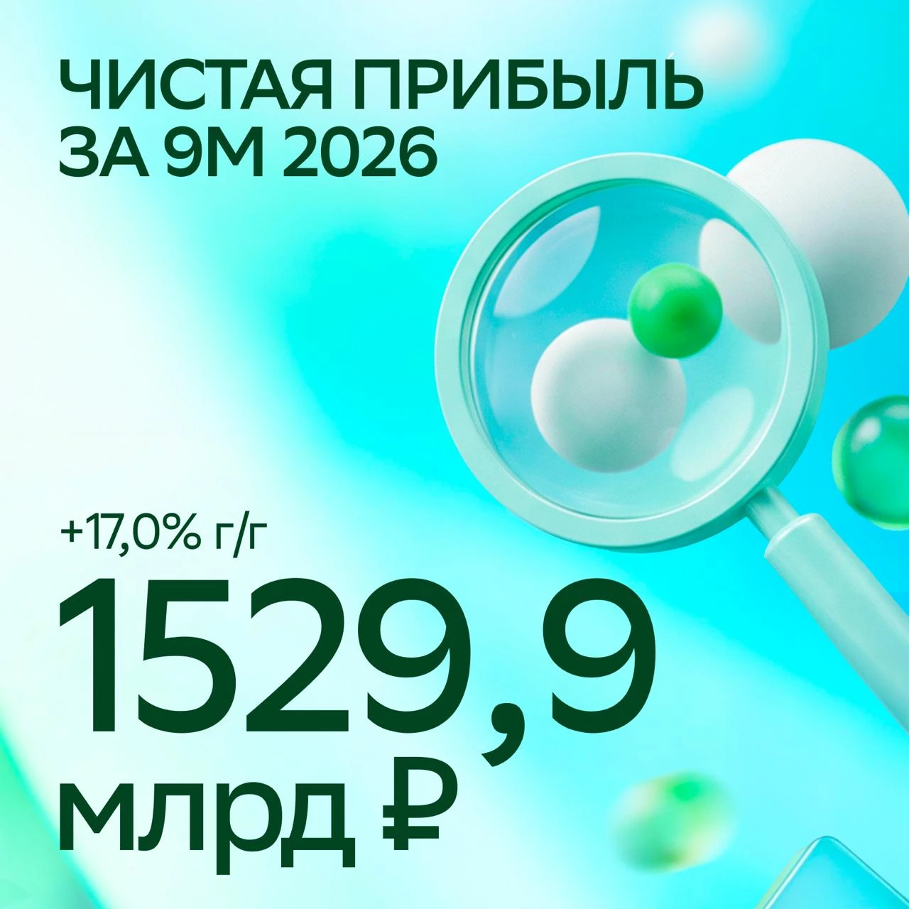 🪙 Сбер по итогам 3 кварталов увеличил чистую прибыль по МСФО на 17% до 1,530 трлн рублей. В 3 квартале чистая - изображение