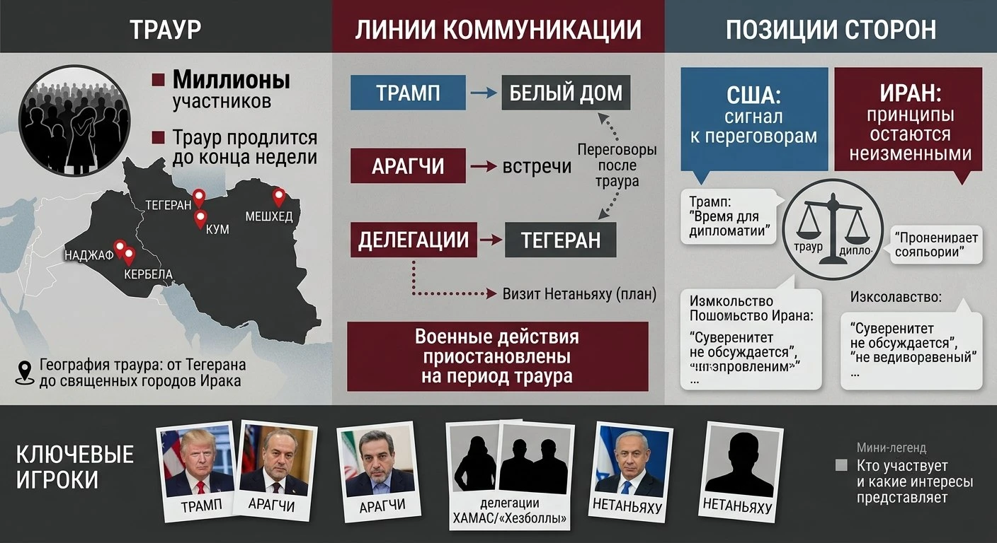 В Тегеране продолжаются масштабные траурные мероприятия, посвящённые памяти верховного лидера Ирана аятоллы Али - изображение