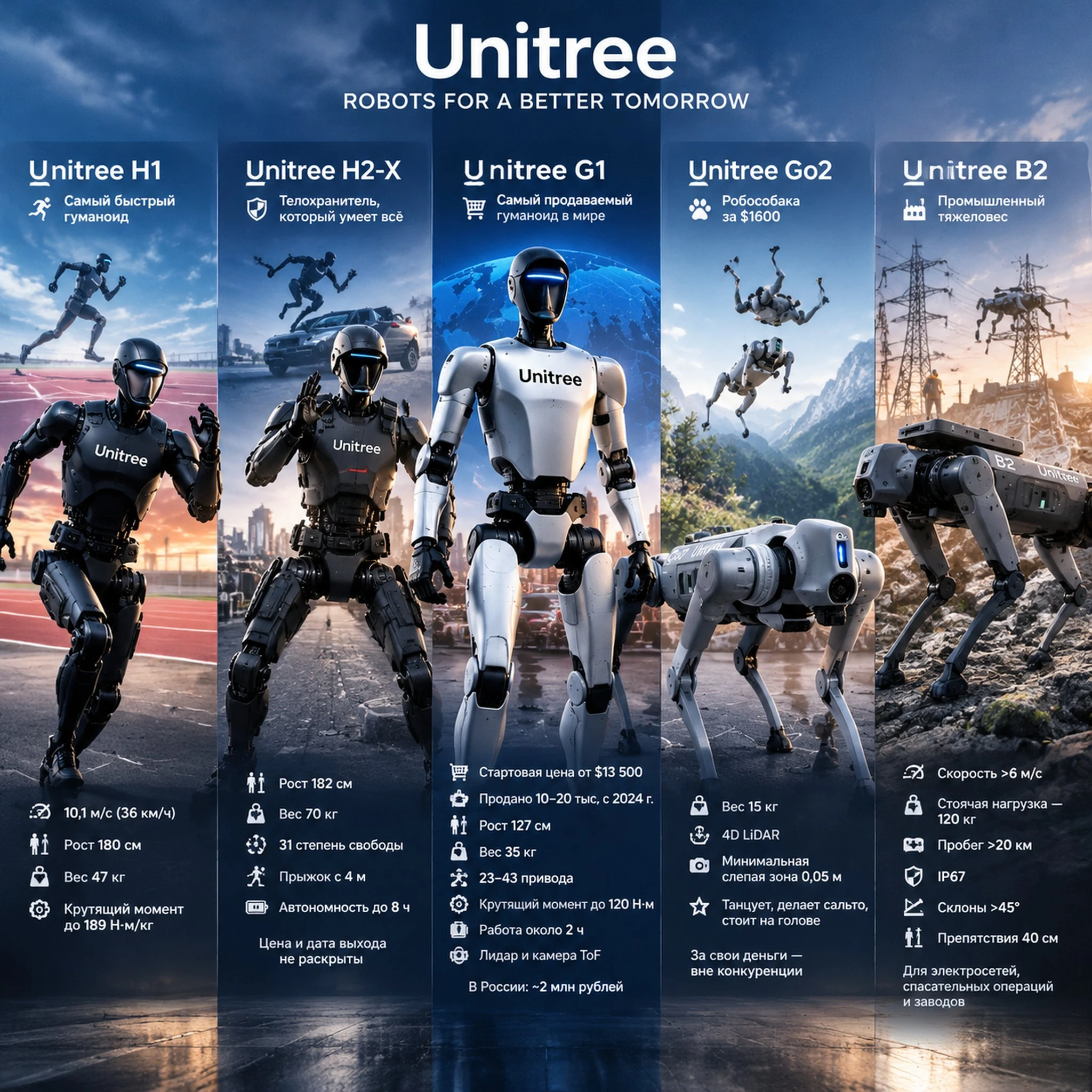 🤖 Пока мы обсуждаем, заменит ли ИИ человека, компания Unitree Robotics уже вовсю строит роботов, которые - изображение