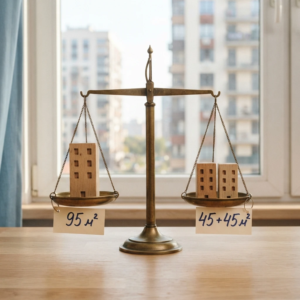 На 38 млн в комфорт-классе старой Москвы выходит одна квартира около 95 м² или две по 43–47 м². Та из двух, что - изображение