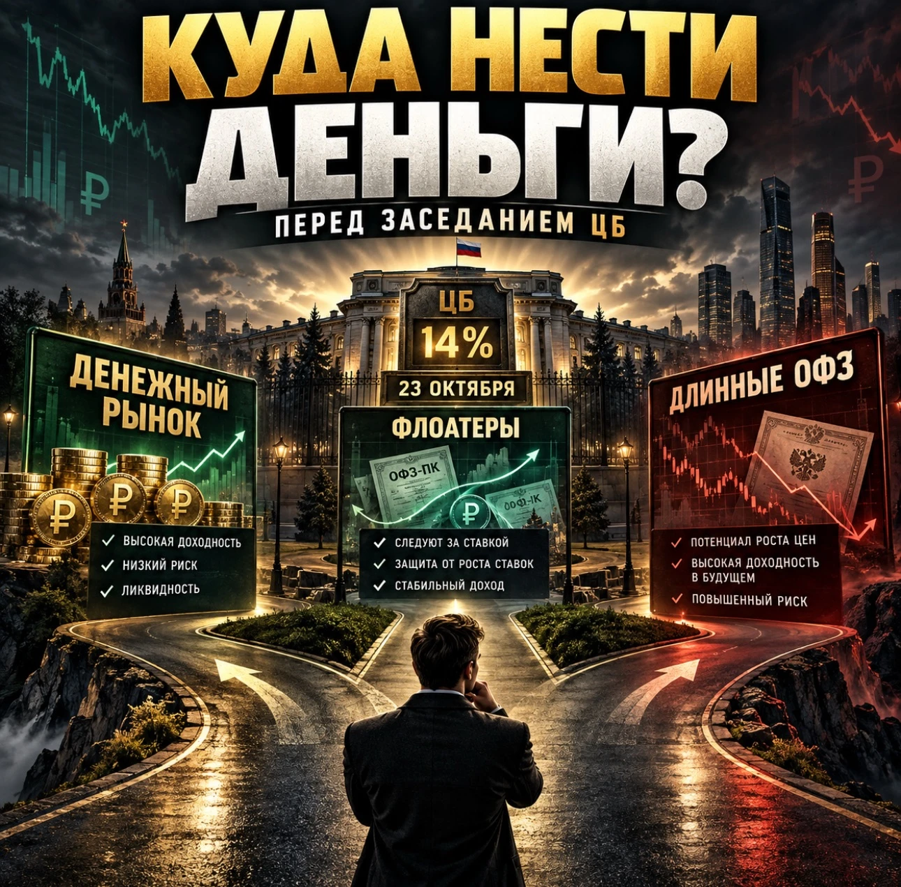 До решения ЦБ осталось чуть больше недели. Ключевая ставка — 14%. Инфляция в сентябре — около 6,4% год к году. - изображение