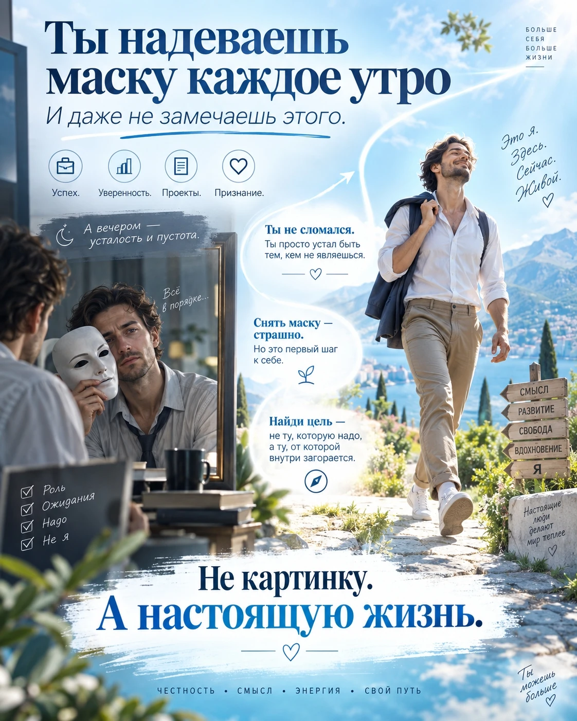 Ты открываешь ленту. Смотришь на других. У них всё получается. Успех. Уверенность. Команда. Проекты. Признание. - изображение