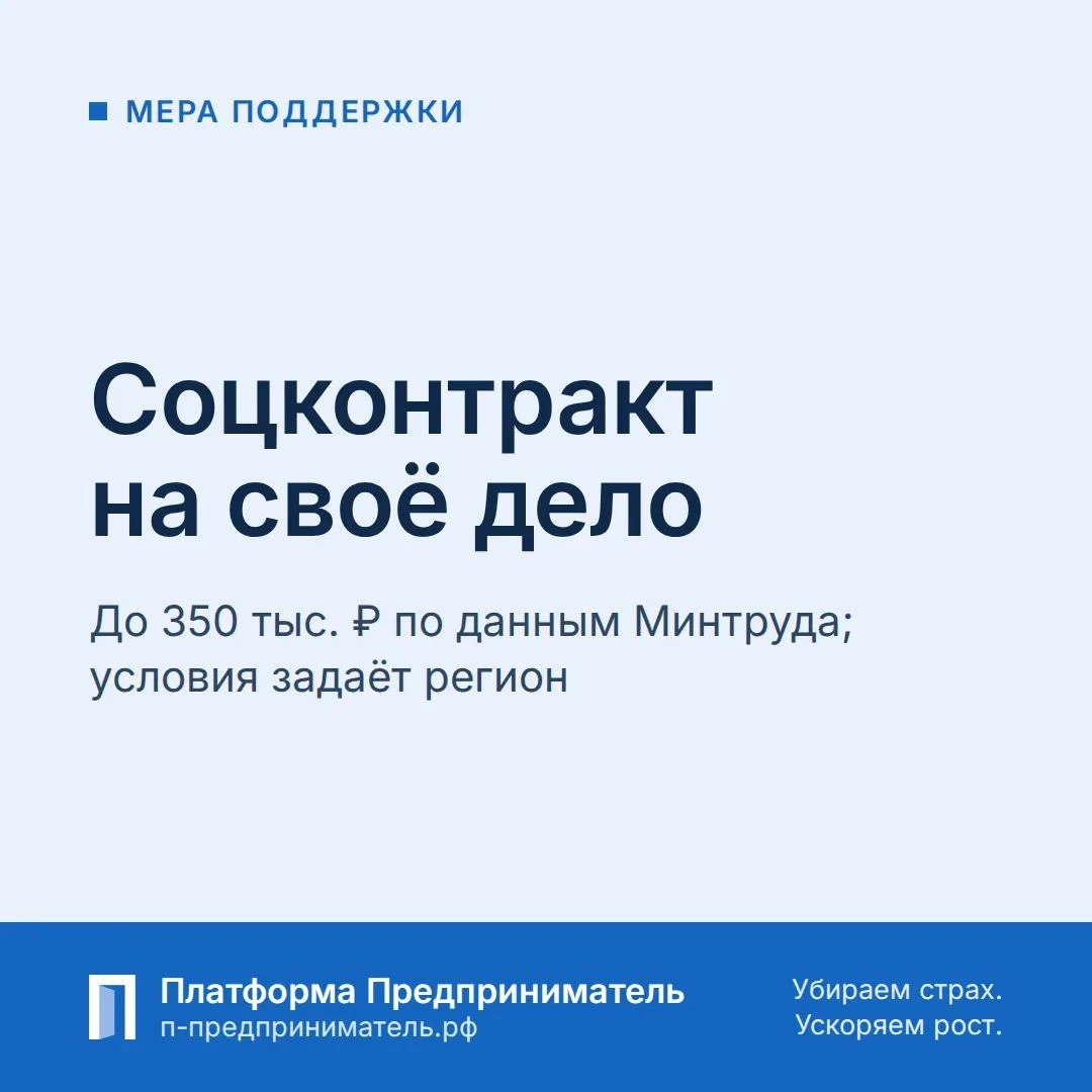 Соцконтракт на своё дело: кому доступно до 350 тыс. ₽ Мера поддержки: договор с органом соцзащиты — вы - изображение