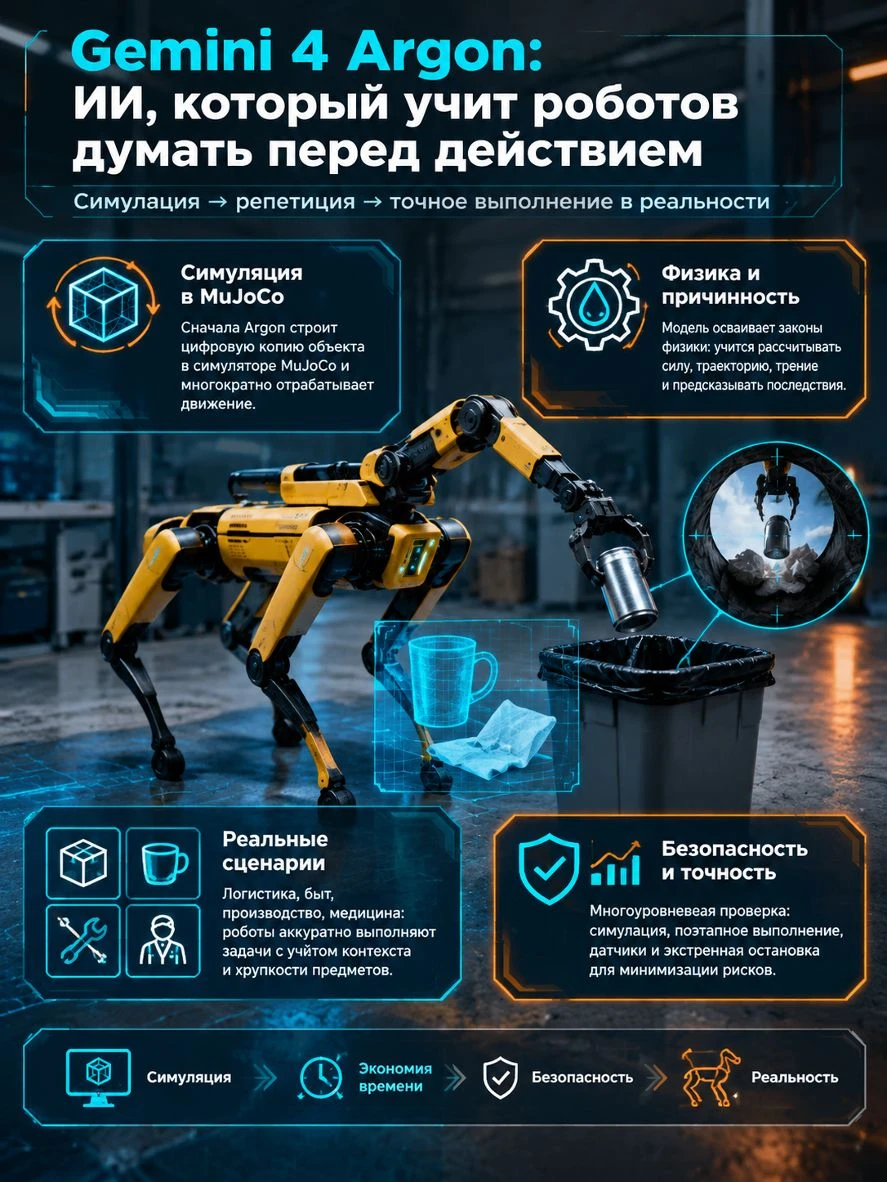 Gemini 4 Argon от Google DeepMind: ИИ, который учит роботов «думать перед действием» Google DeepMind представила - изображение