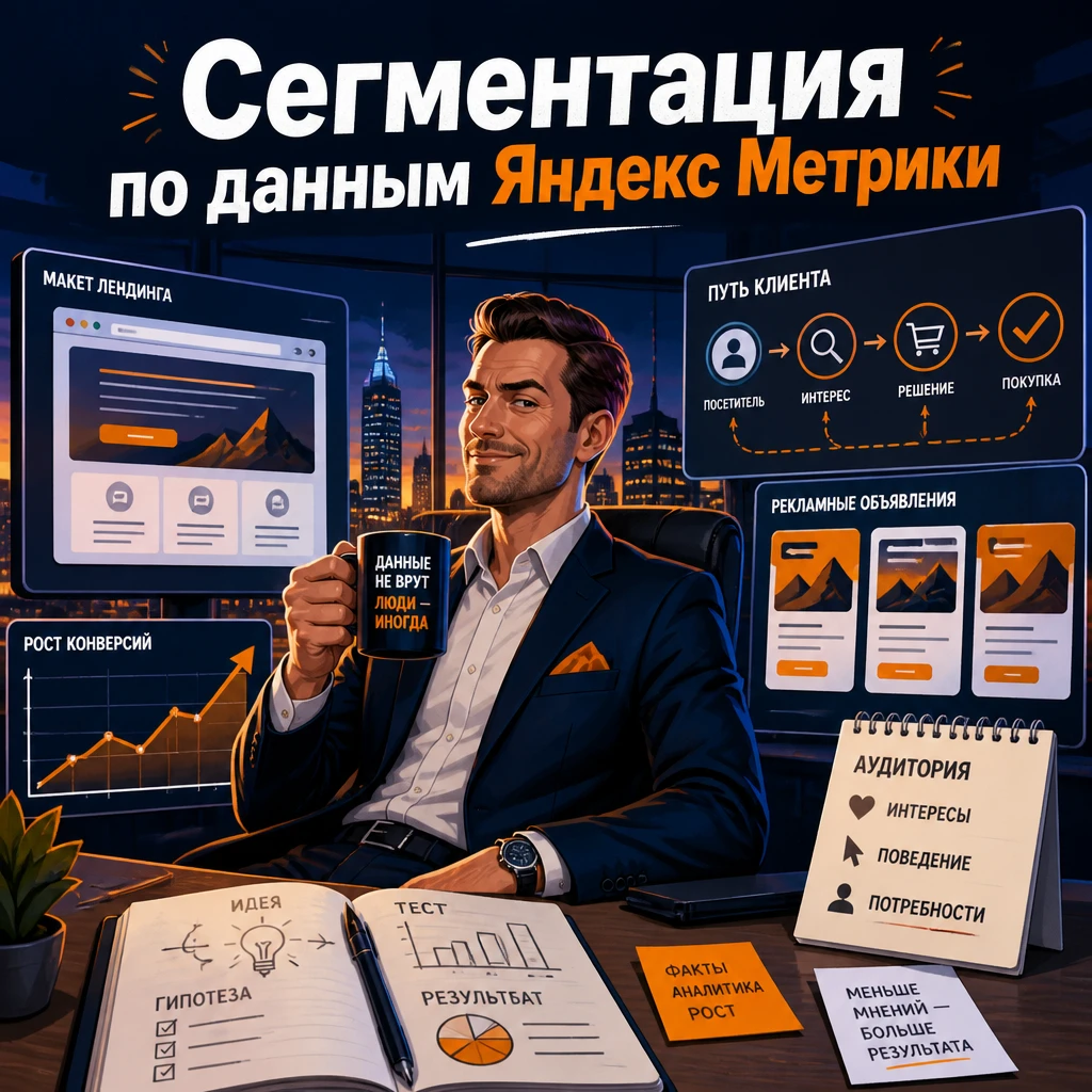 ПРОМПТ: - Ты — специалист по сегментированию аудитории. Проанализируй [файл с данными из Яндекс Метрики]. Выдели - изображение