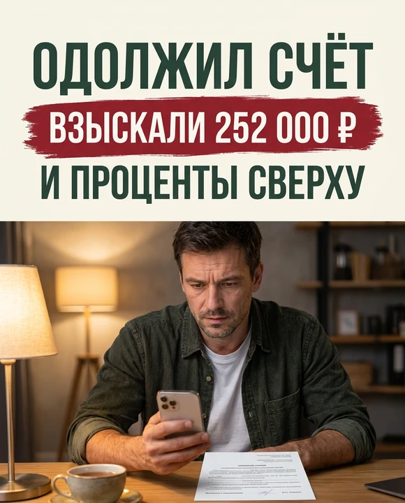 Вы одолжили счёт на пару дней, а через полгода суд взыскал с вас всю сумму и проценты сверху. Так теперь - изображение